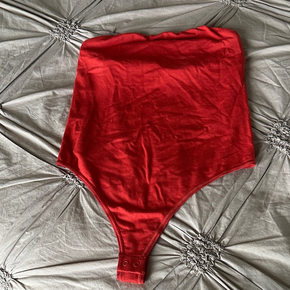 Skims Red Tube Top Bodysuit